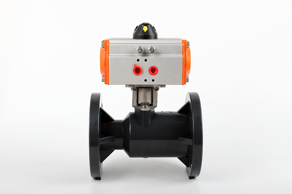 长海气动法兰一体球阀